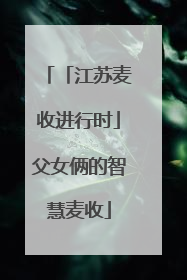 「江苏麦收进行时」父女俩的智慧麦收