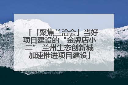 「聚焦兰洽会」当好项目建设的“金牌店小二” 兰州生态创新城加速推进项目建设