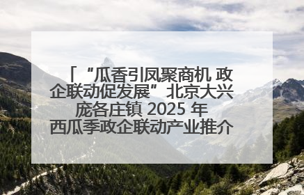 “瓜香引凤聚商机 政企联动促发展”北京大兴庞各庄镇 2025 年西瓜季政企联动产业推介活动圆满举行