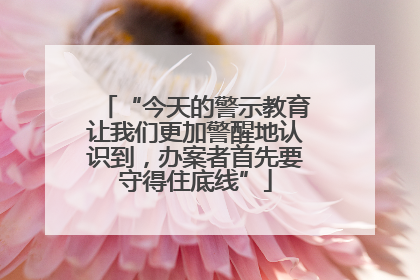 “今天的警示教育让我们更加警醒地认识到，办案者首先要守得住底线”