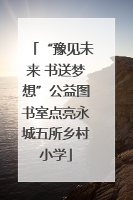 “豫见未来 书送梦想”公益图书室点亮永城五所乡村小学
