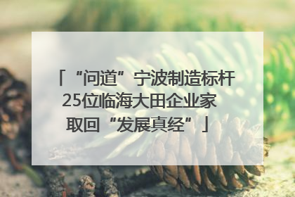 “问道”宁波制造标杆 25位临海大田企业家取回“发展真经”