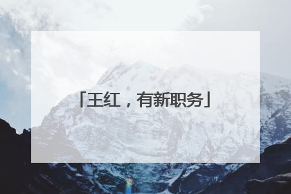 王红，有新职务
