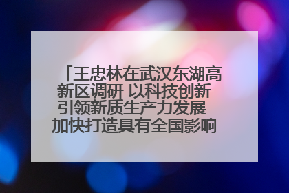 王忠林在武汉东湖高新区调研 以科技创新引领新质生产力发展 加快打造具有全国影响力的科技创新高地