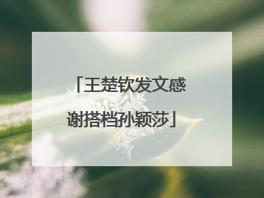 王楚钦发文感谢搭档孙颖莎