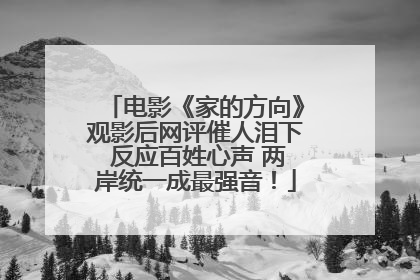 电影《家的方向》观影后网评催人泪下 反应百姓心声 两岸统一成最强音！