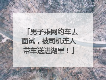 男子乘网约车去面试，被司机连人带车送进湖里！