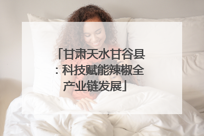 甘肃天水甘谷县：科技赋能辣椒全产业链发展