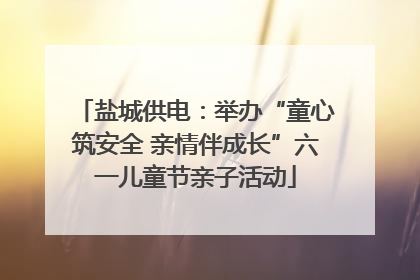 盐城供电：举办“童心筑安全 亲情伴成长”六一儿童节亲子活动
