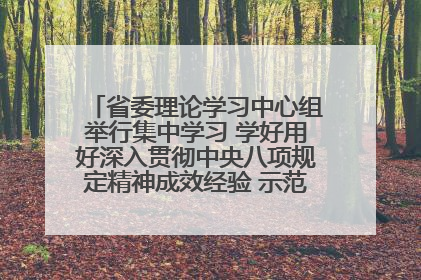 省委理论学习中心组举行集中学习 学好用好深入贯彻中央八项规定精神成效经验 示范带头持续推动全省学习教育走深走实