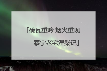 砖瓦重吟 烟火重现——泰宁老宅涅槃记
