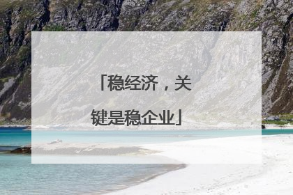 稳经济，关键是稳企业