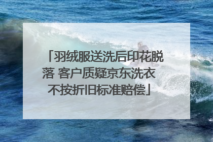 羽绒服送洗后印花脱落 客户质疑京东洗衣不按折旧标准赔偿