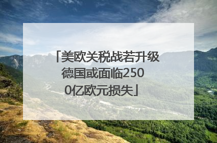 美欧关税战若升级 德国或面临2500亿欧元损失