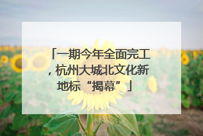 一期今年全面完工，杭州大城北文化新地标“揭幕”