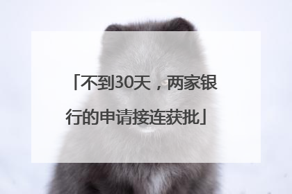 不到30天，两家银行的申请接连获批