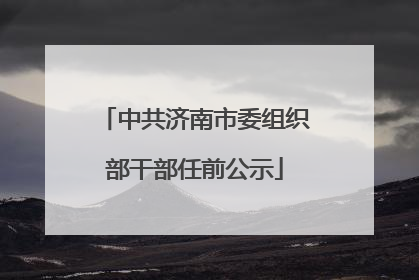 中共济南市委组织部干部任前公示