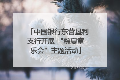中国银行东营垦利支行开展 “粽夏童乐会”主题活动