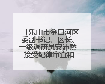 乐山市金口河区委副书记、区长、一级调研员安沛然 接受纪律审查和监察调查