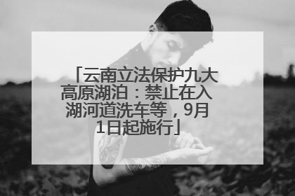 云南立法保护九大高原湖泊：禁止在入湖河道洗车等，9月1日起施行