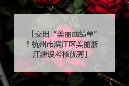 交出“美丽成绩单”！杭州市滨江区美丽浙江建设考核优秀