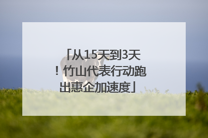 从15天到3天！竹山代表行动跑出惠企加速度
