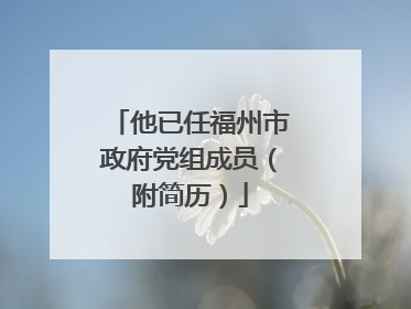 他已任福州市政府党组成员（附简历）