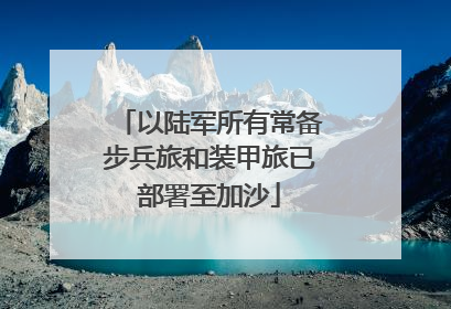 以陆军所有常备步兵旅和装甲旅已部署至加沙