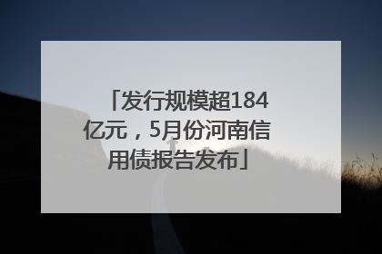 发行规模超184亿元，5月份河南信用债报告发布