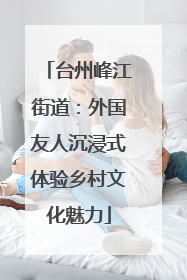 台州峰江街道：外国友人沉浸式体验乡村文化魅力