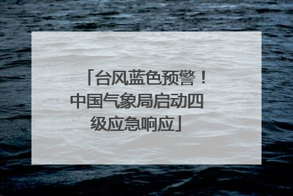 台风蓝色预警！中国气象局启动四级应急响应