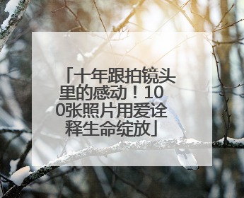 十年跟拍镜头里的感动！100张照片用爱诠释生命绽放