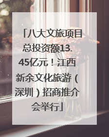 八大文旅项目总投资额13.45亿元！江西新余文化旅游（深圳）招商推介会举行