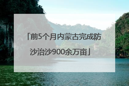 前5个月内蒙古完成防沙治沙900余万亩