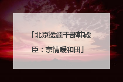 北京援疆干部韩殿臣：京情暖和田