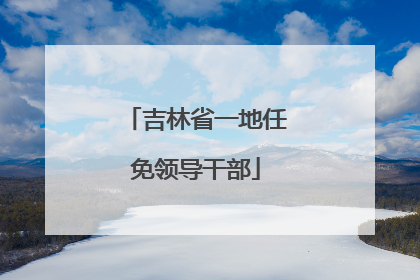 吉林省一地任免领导干部