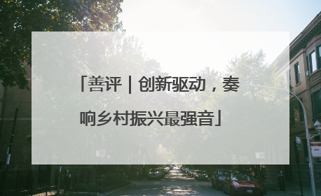 善评｜创新驱动，奏响乡村振兴最强音