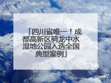 四川省唯一！成都高新区骑龙中水湿地公园入选全国典型案例