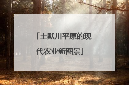 土默川平原的现代农业新图景