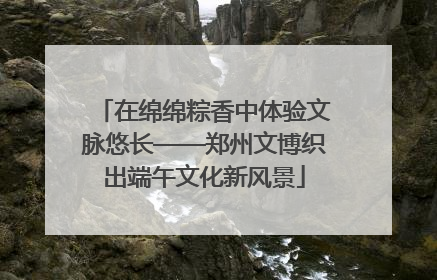 在绵绵粽香中体验文脉悠长——郑州文博织出端午文化新风景