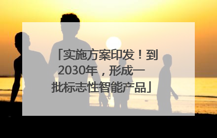 实施方案印发！到2030年，形成一批标志性智能产品