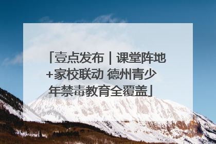 壹点发布｜课堂阵地+家校联动 德州青少年禁毒教育全覆盖