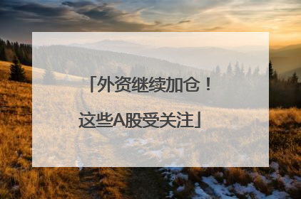 外资继续加仓！这些A股受关注