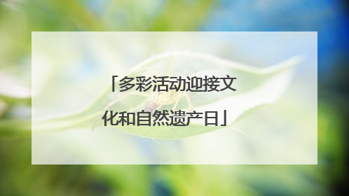 多彩活动迎接文化和自然遗产日