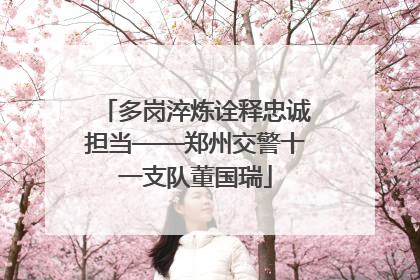 多岗淬炼诠释忠诚担当——郑州交警十一支队董国瑞