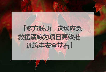 多方联动，这场应急救援演练为项目高效推进筑牢安全基石