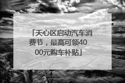 天心区启动汽车消费节，最高可领4000元购车补贴