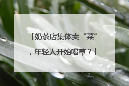 奶茶店集体卖“菜”，年轻人开始喝草？