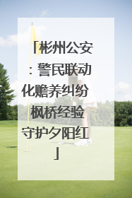 彬州公安：警民联动化赡养纠纷 枫桥经验守护夕阳红