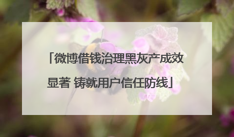微博借钱治理黑灰产成效显著 铸就用户信任防线